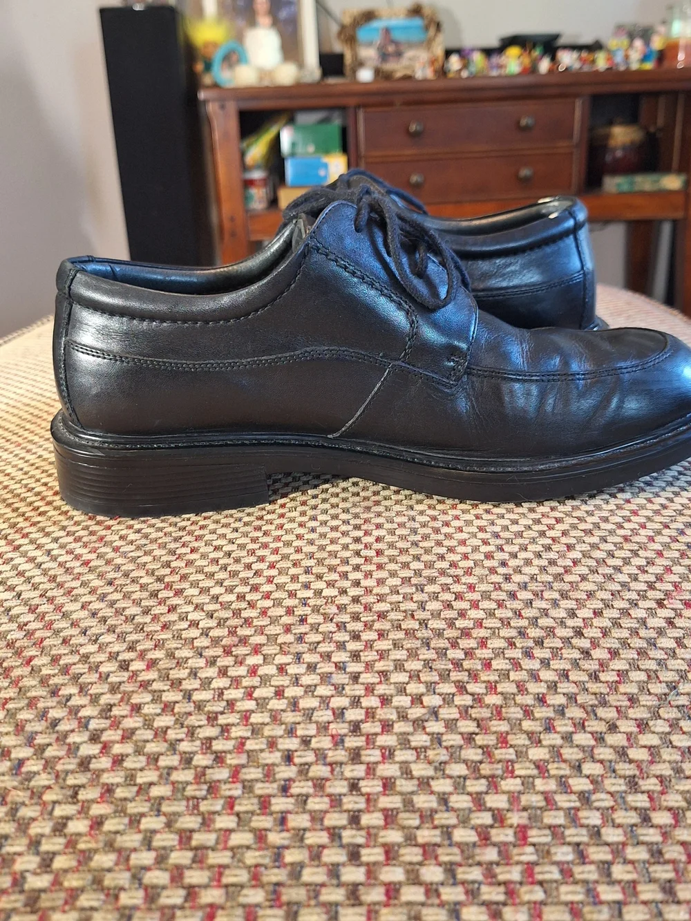 Dockers Black Leather Lace-Up Oxfords Dress Shoes Waterproof